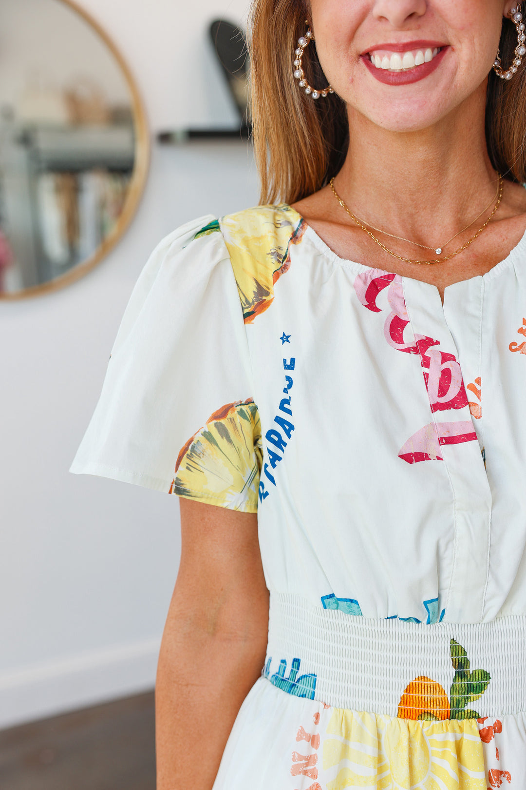 Island Printed Midi Dress