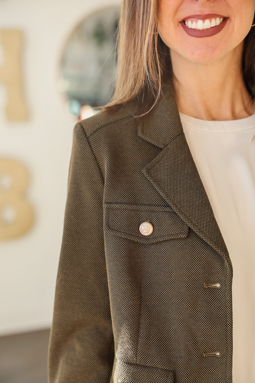 Military Blazer Jacket - Olive