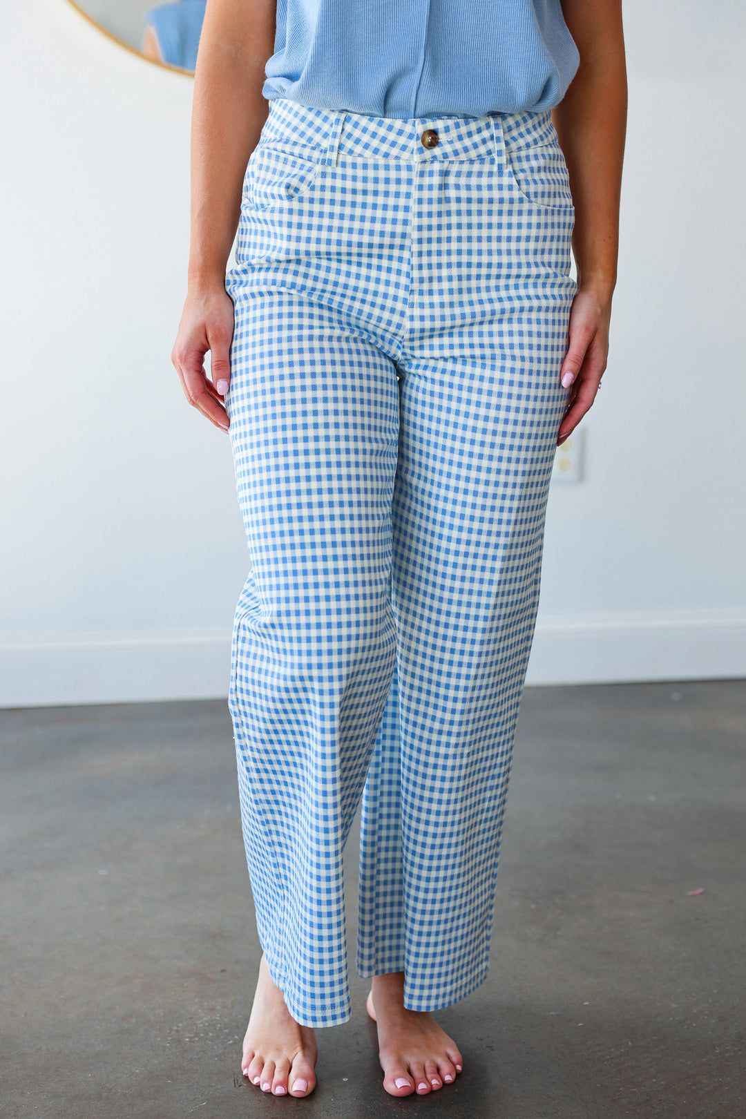 Gingham Pants - Blue