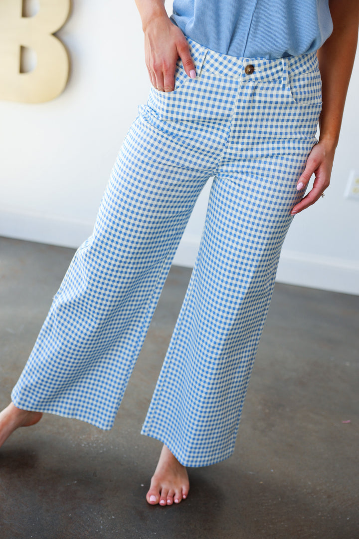 Gingham Pants - Blue