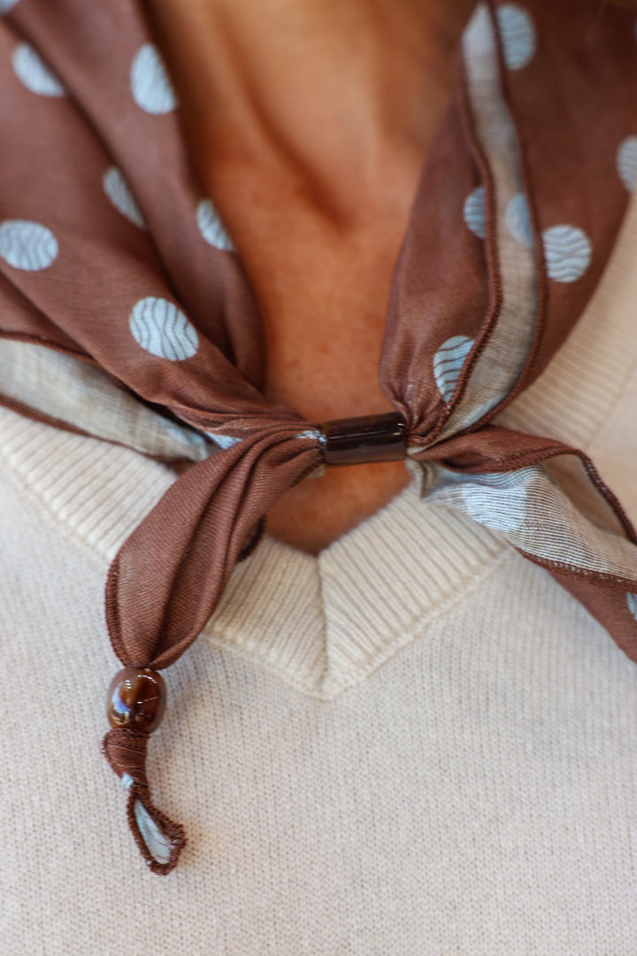 Bar & Scarf Necklace - Brown
