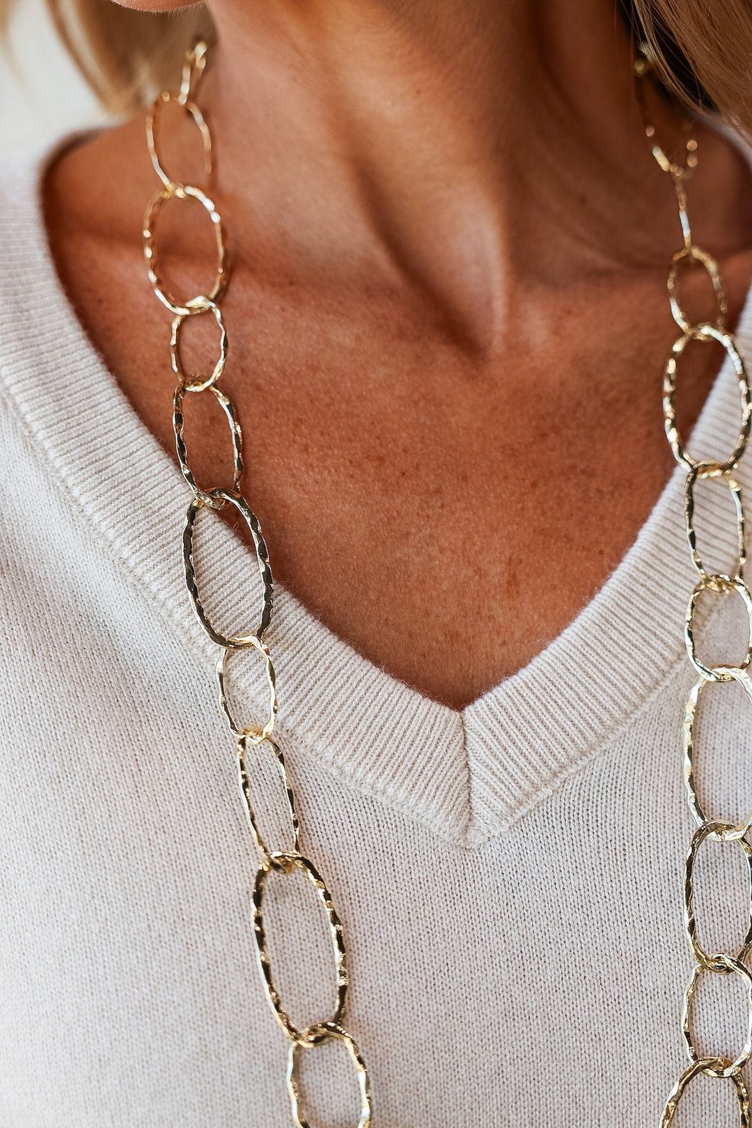 Oval Link Long Necklace