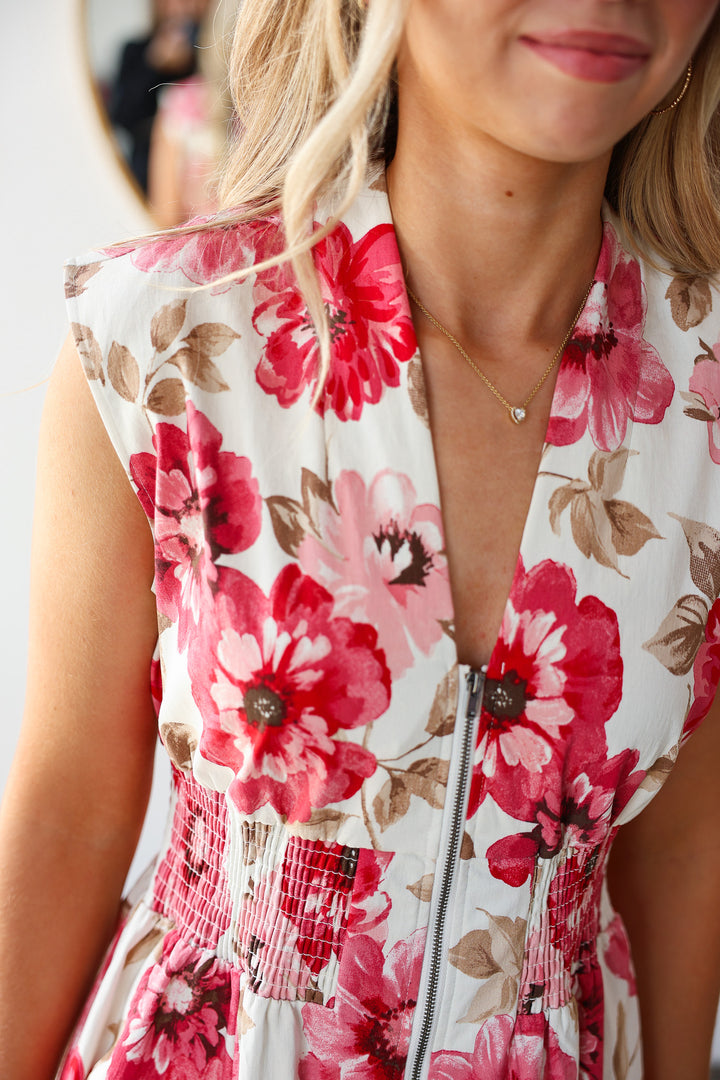 Floral Smocked Waist Dress