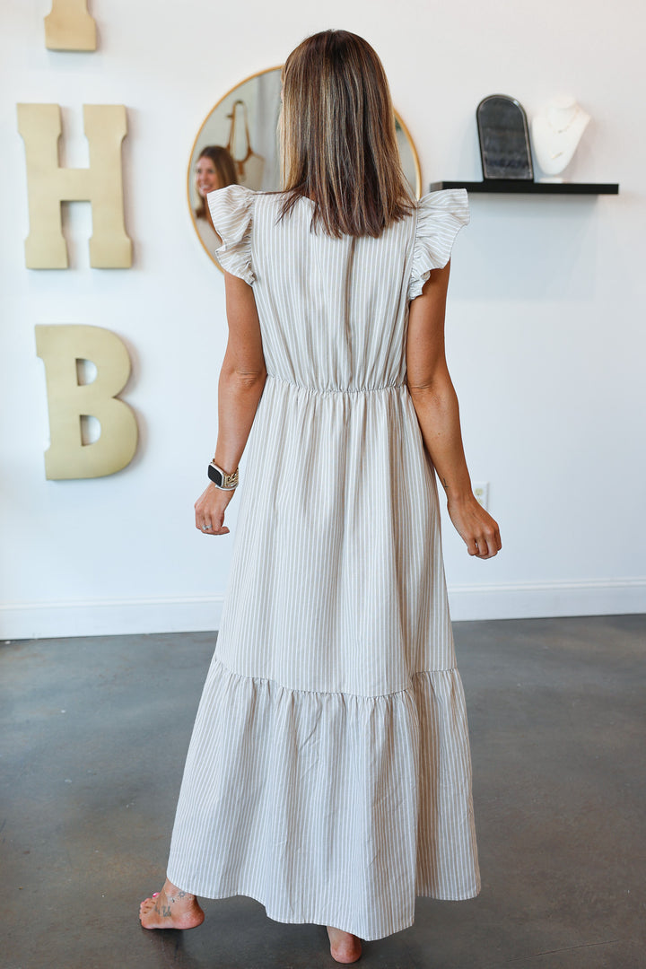 Striped Flutter Maxi Dress *RESTOCKED*