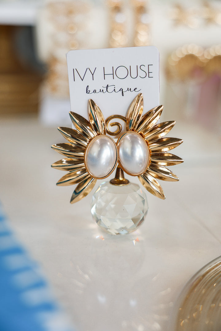 Half Flower + Pearl Earrings