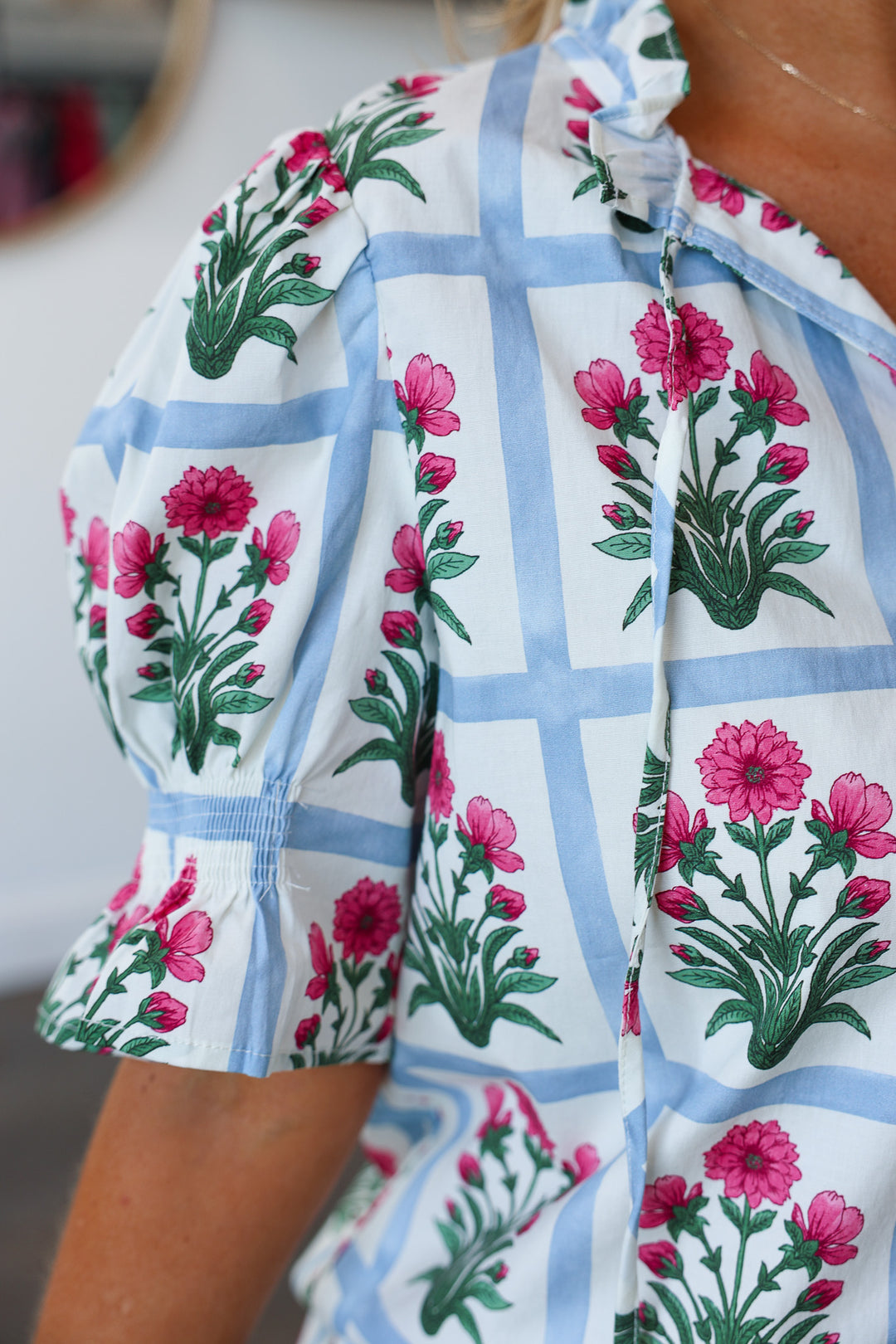 Pattern Block Top - Magenta