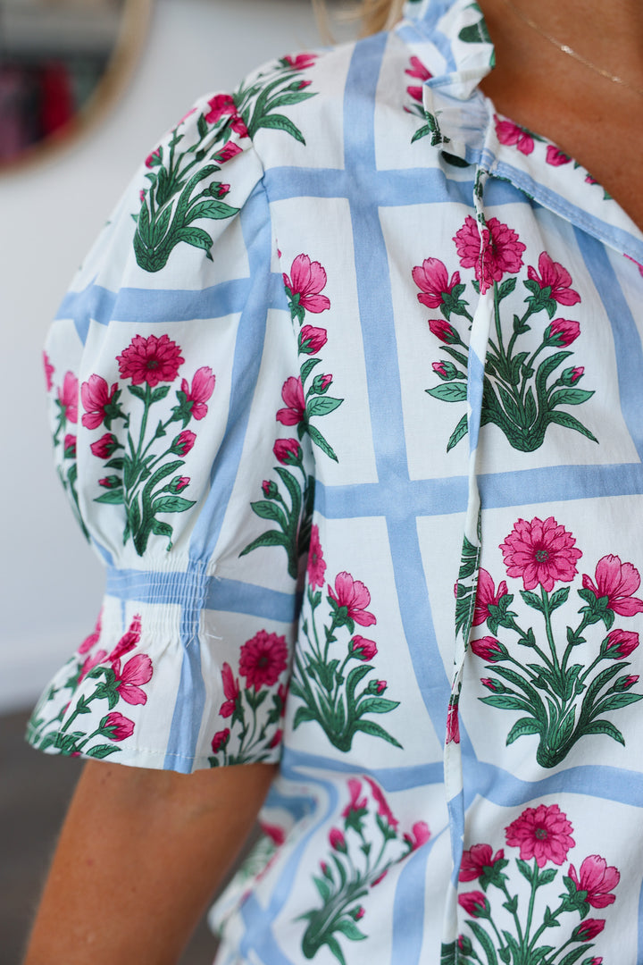 Pattern Block Top - Magenta