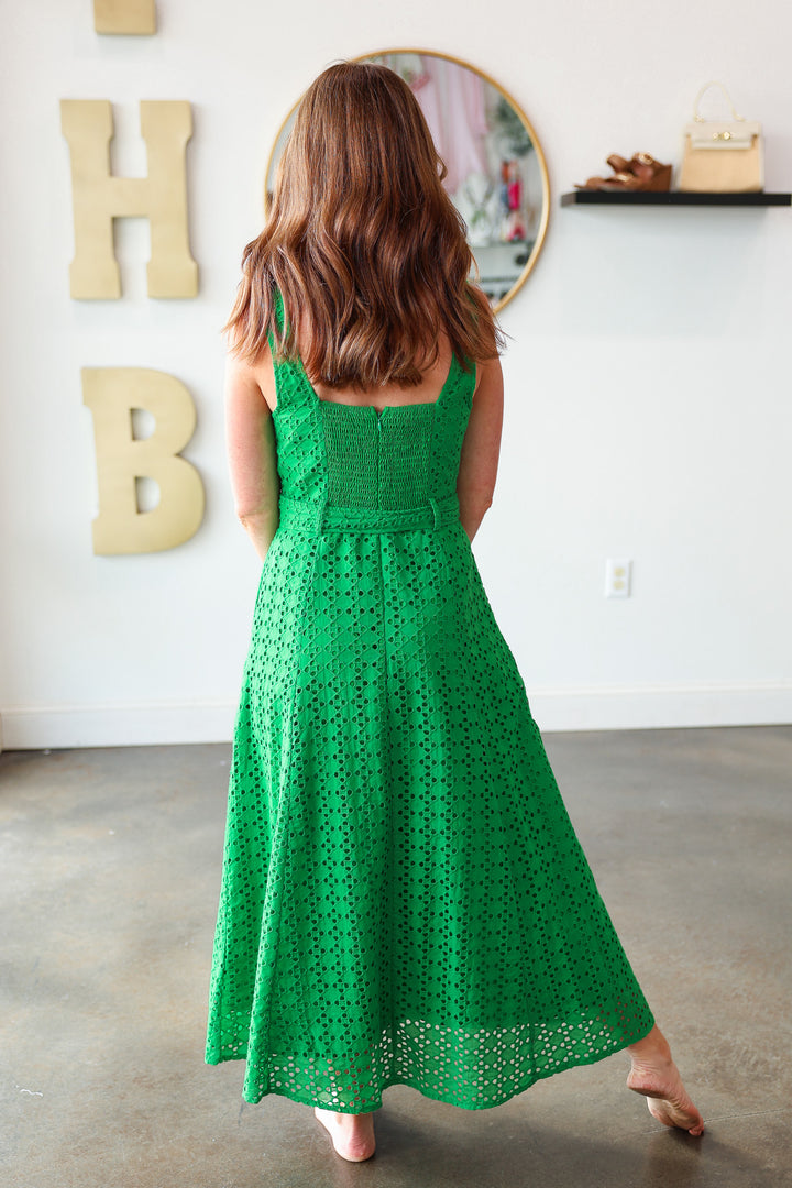 Belted Maxi Dress - Green