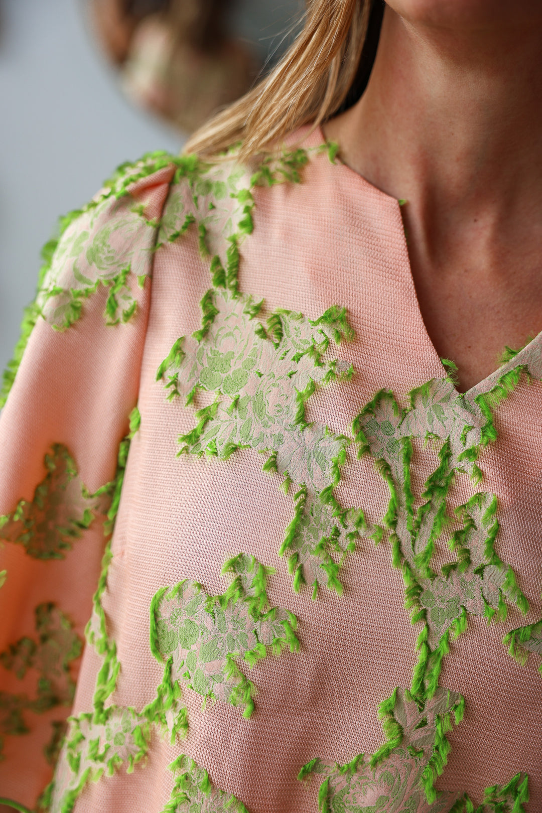 Textured Lace Top - Peach