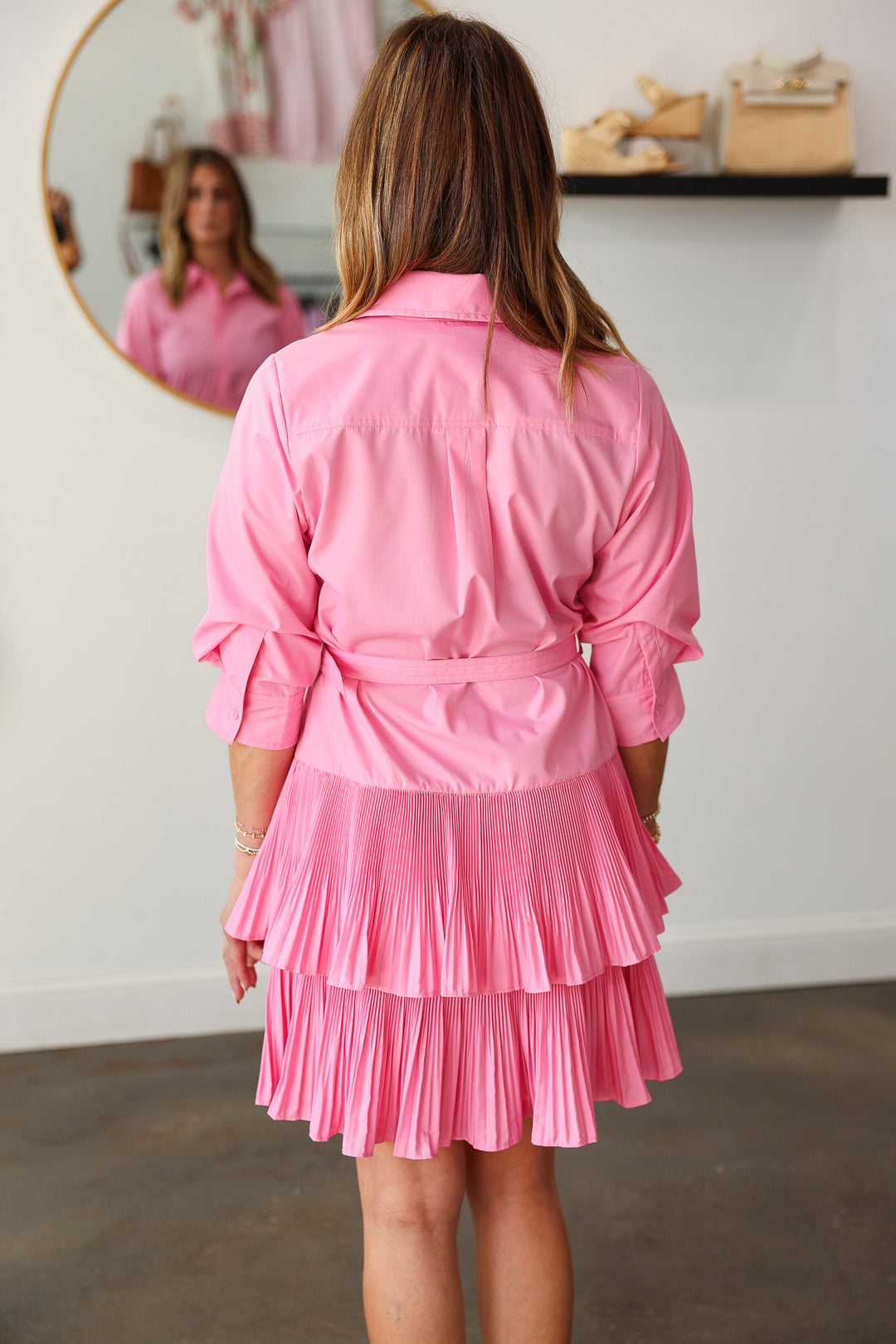 Tiered Skirt Dress - Pink