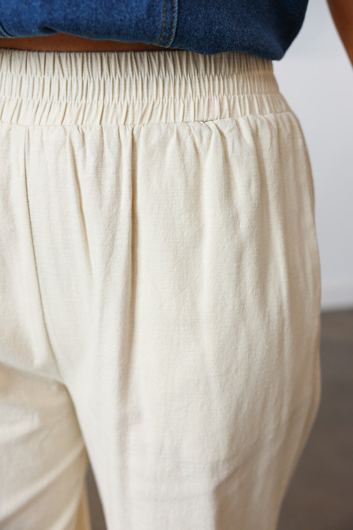 Straight Leg Pants - Ecru