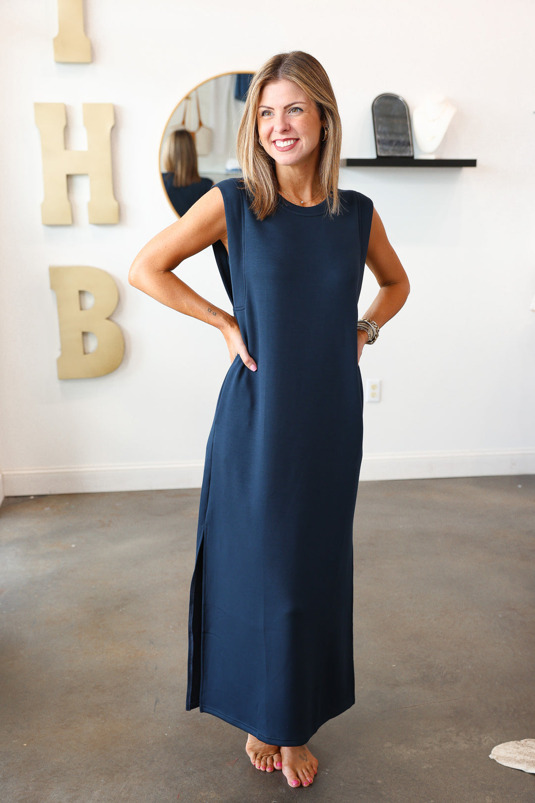 Shift Maxi Dress - Navy