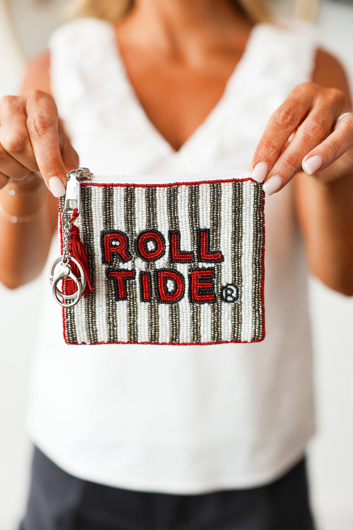 Beaded Coin Pouch - Roll Tide