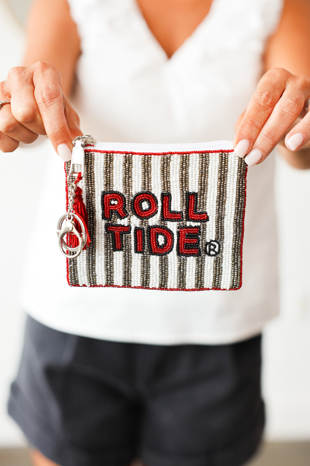 Beaded Coin Pouch - Roll Tide