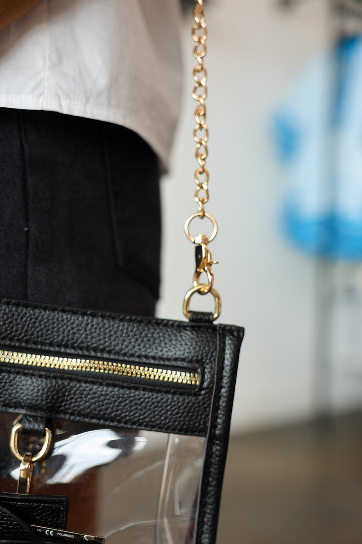 Clear Crossbody with Sunglasses Holder