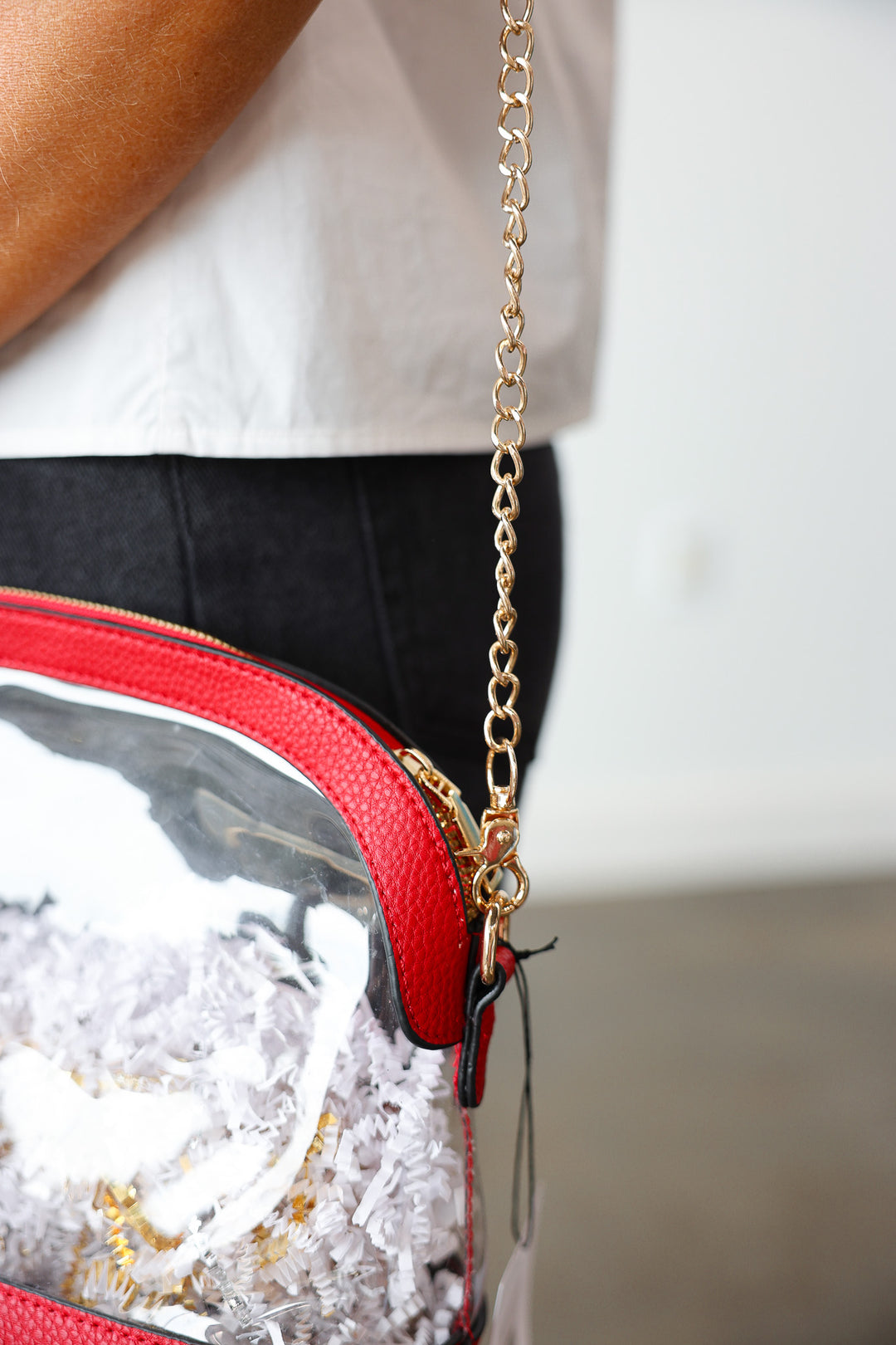 Sienna Clear Stadium Bag - Red