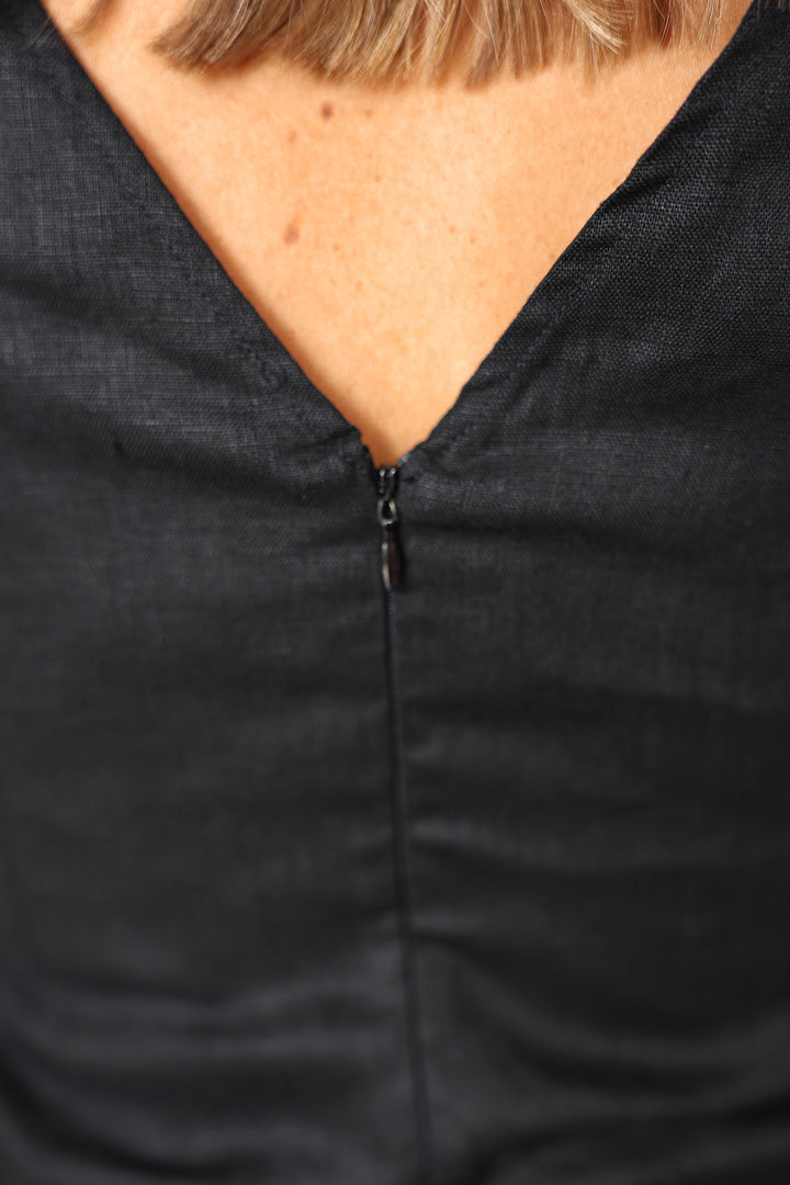 Drop Waist Mini Dress - Black