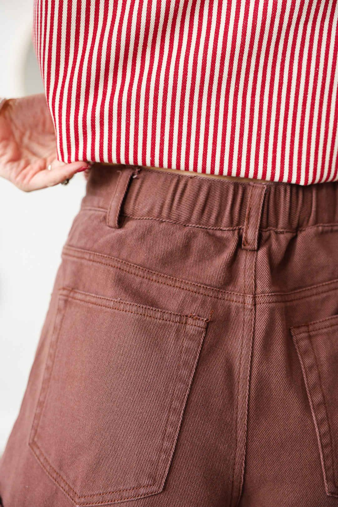 Denim Shorts - Brown