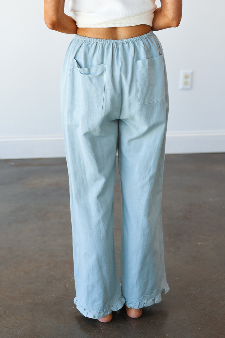 Ruffle Hem Pants - Sage
