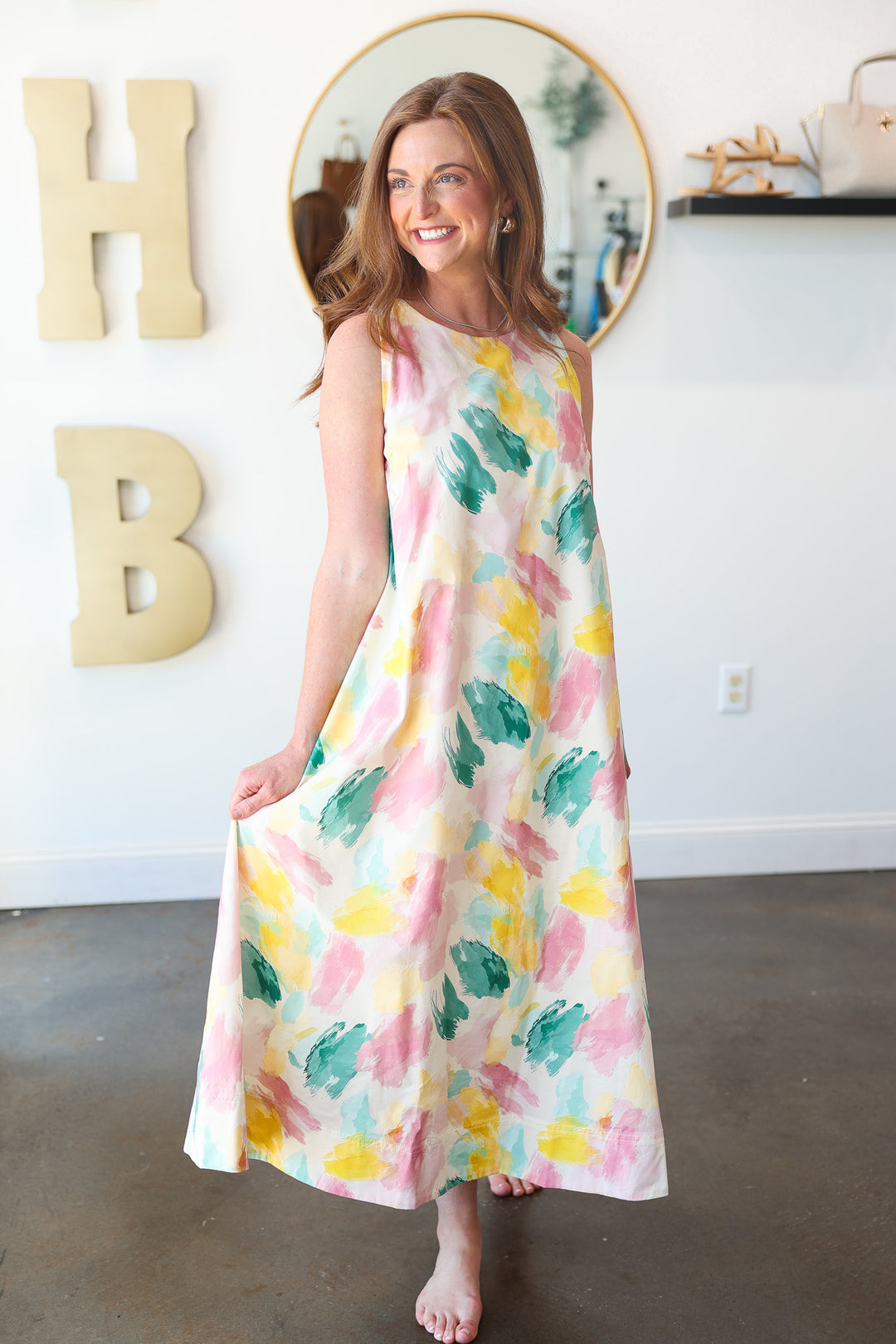 Watercolor Midi Dress