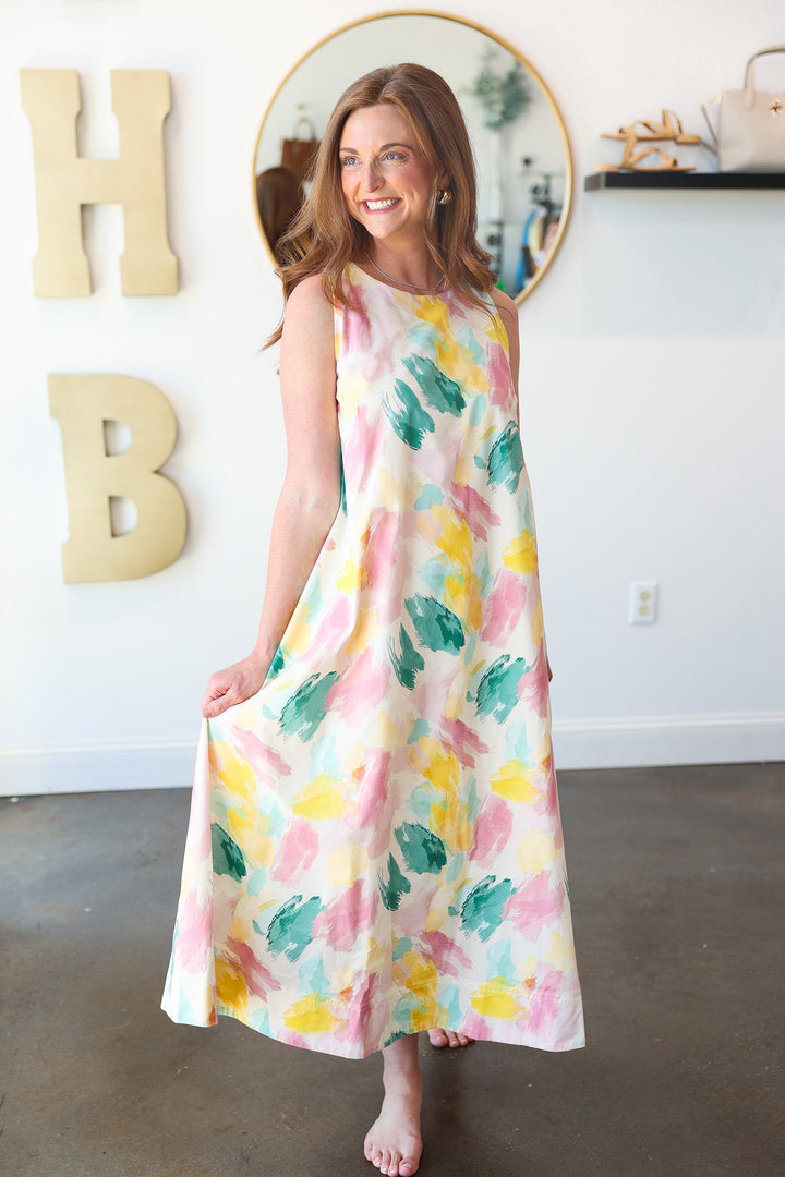 Watercolor Midi Dress