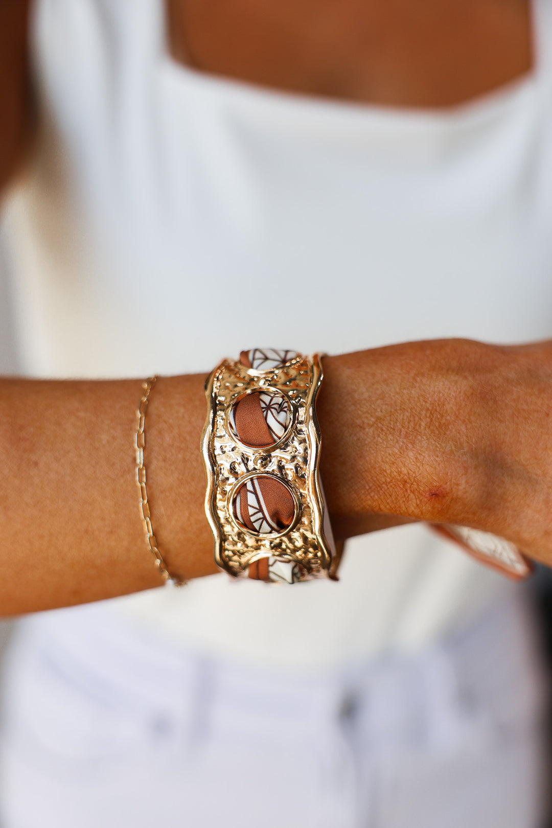 Scarf Cuff Bracelet - Tan