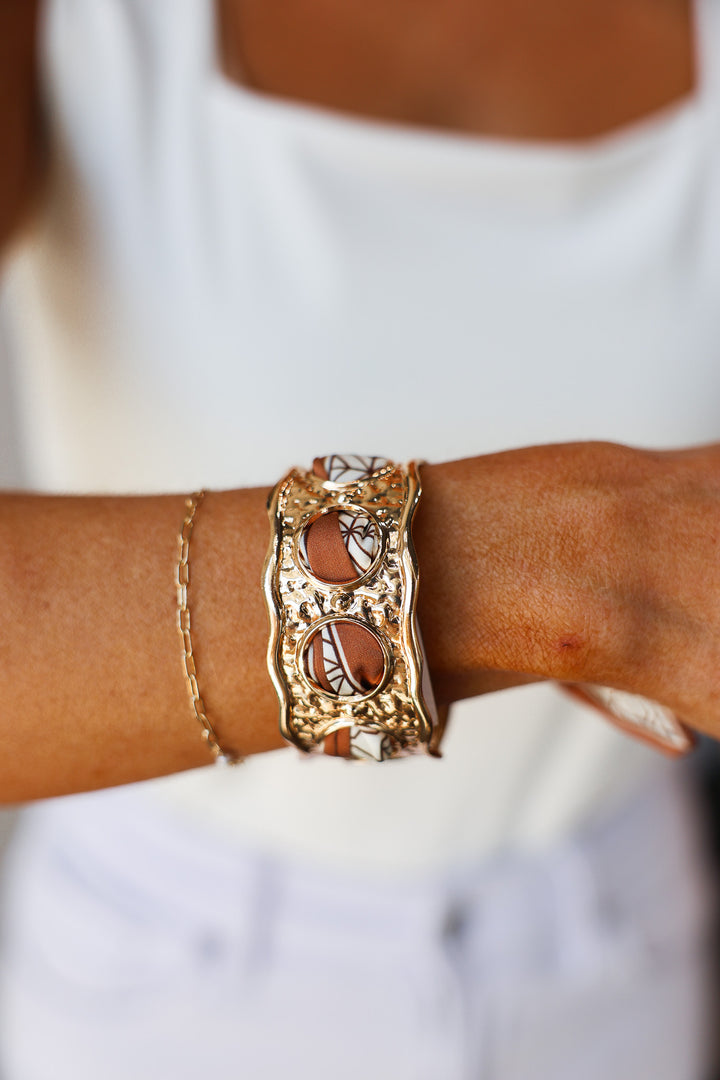Scarf Cuff Bracelet - Tan