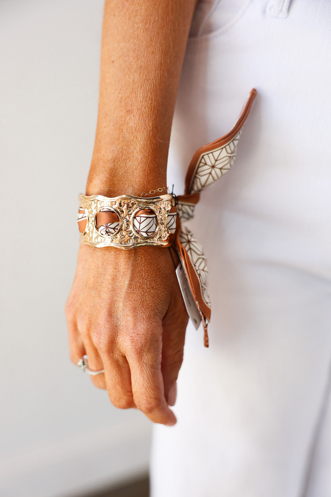Scarf Cuff Bracelet - Tan
