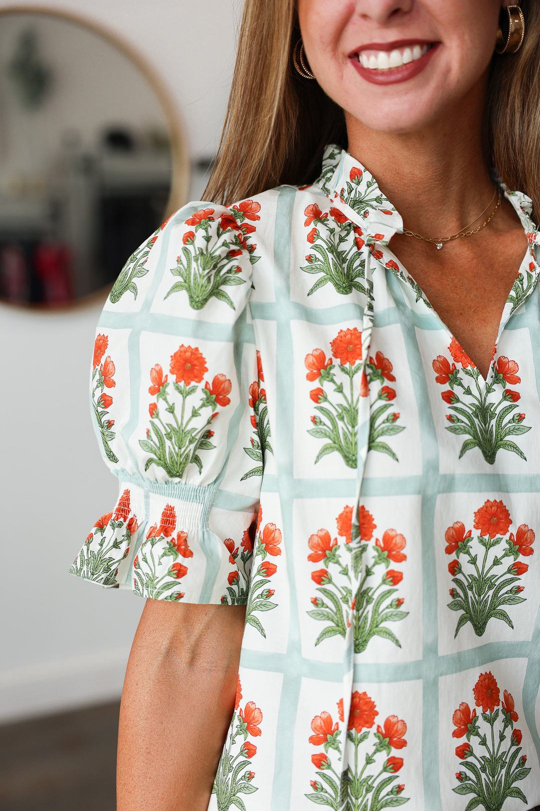 Pattern Block Top - Orange