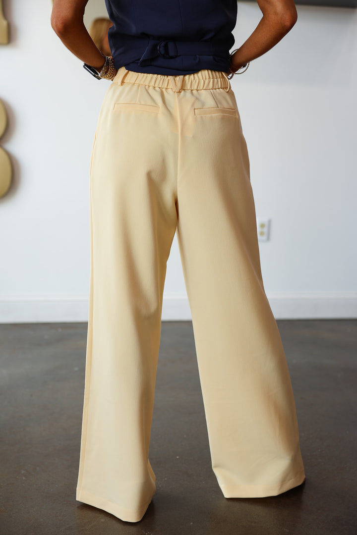 Wide Leg Pants - Yellow