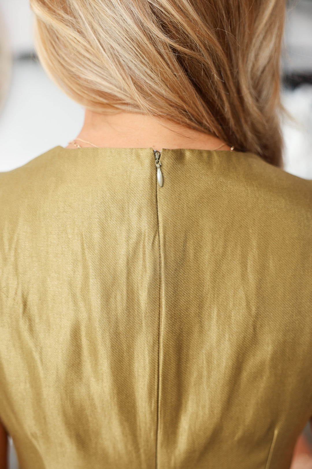 Puff Sleeve Mini Dress - Olive