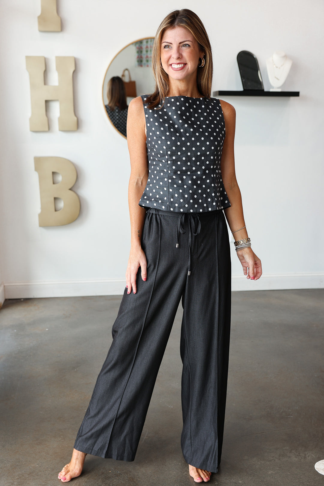 Wide Leg Pants - Black