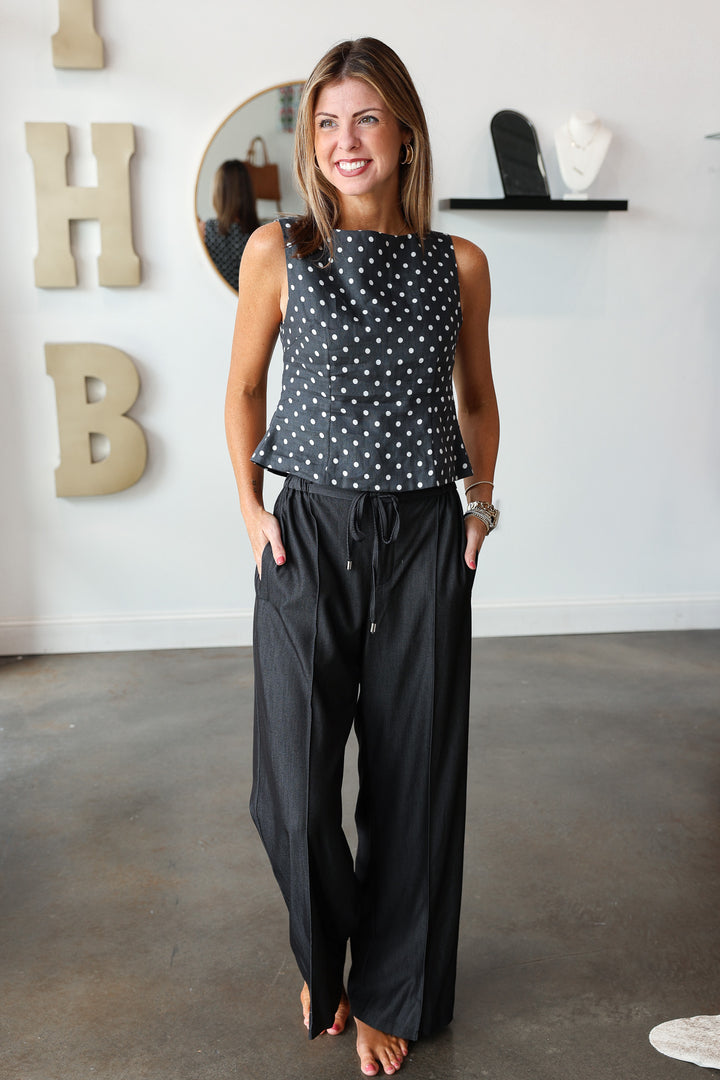 Wide Leg Pants - Black