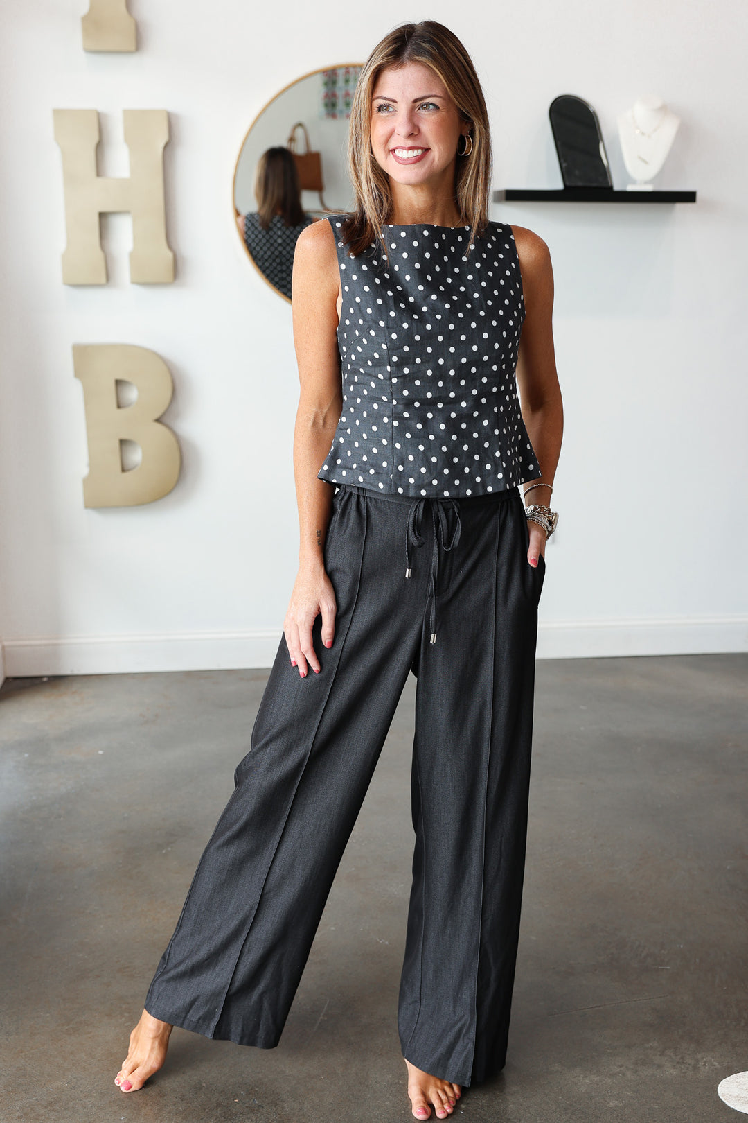 Wide Leg Pants - Black