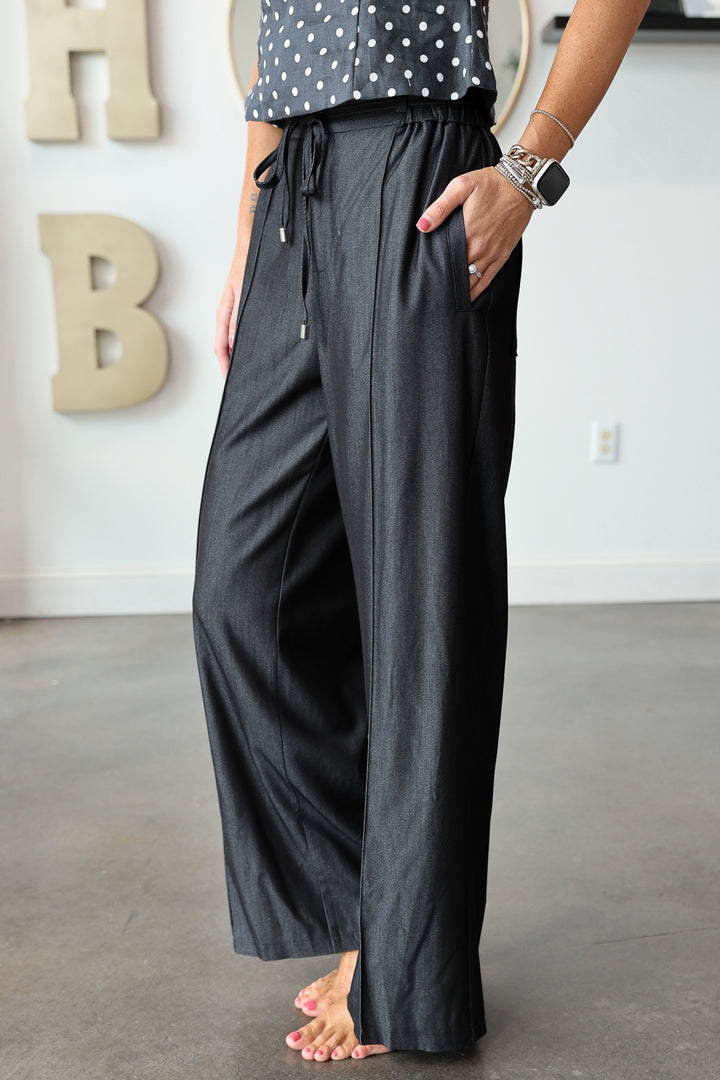Wide Leg Pants - Black