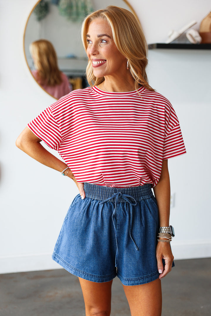 Striped Tee - Red/White