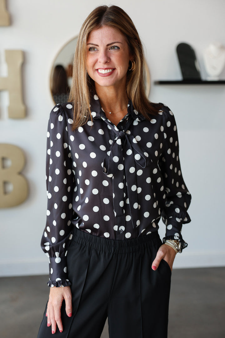 Polka Dot Top - Black
