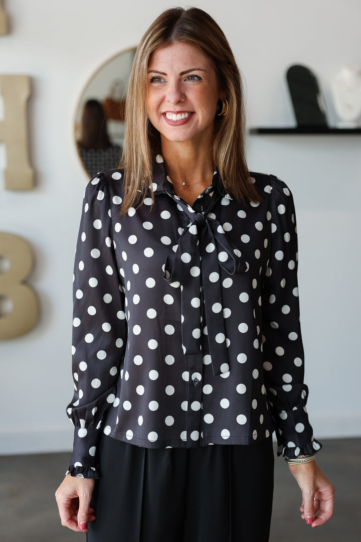 Polka Dot Top - Black
