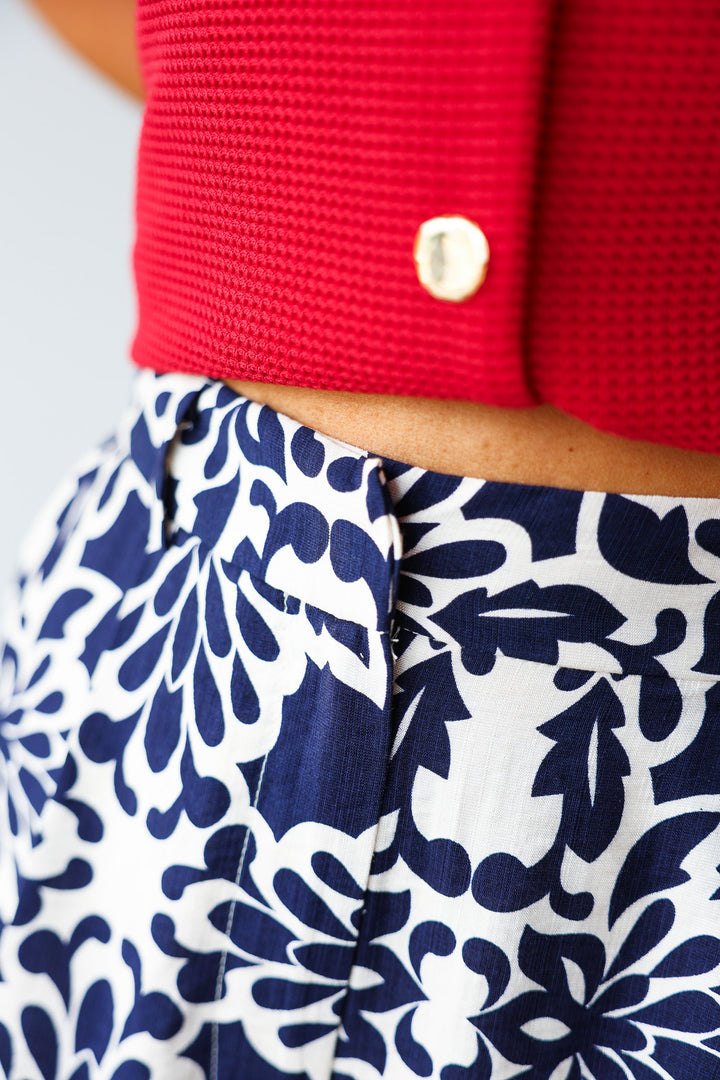 Printed Shorts - Navy