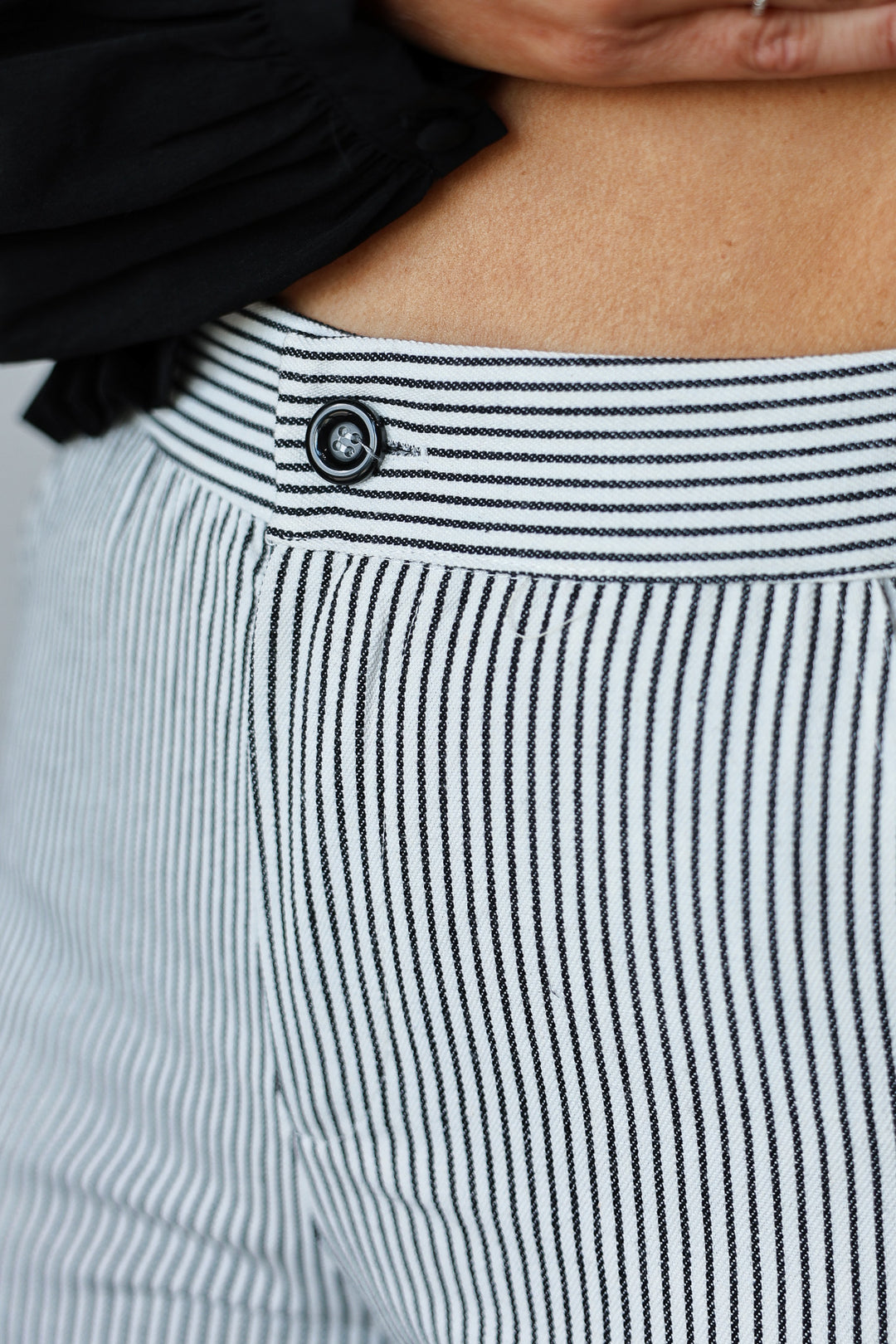 Striped Flared Pants - Black/White