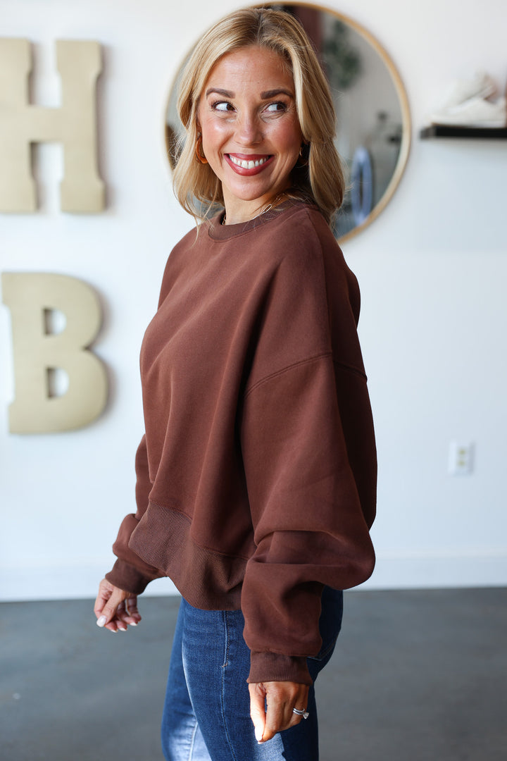 Oversized Sweatshirt - Chocolate