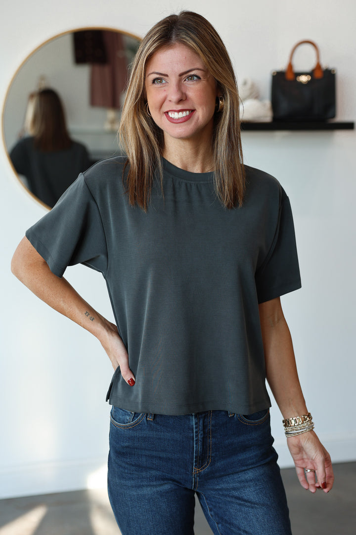 Boxy Tee - Charcoal