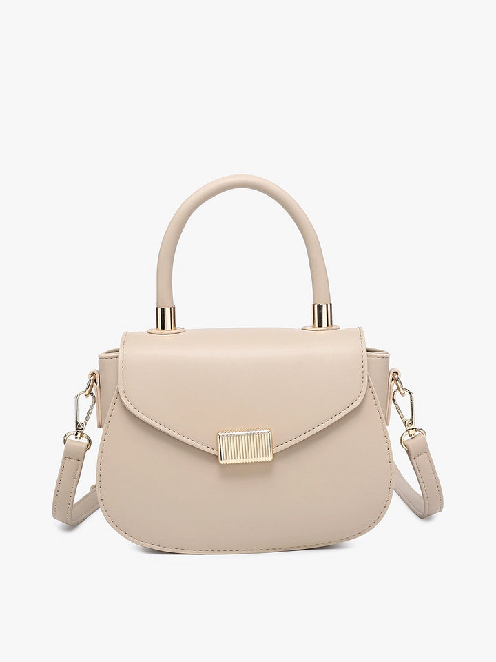 Gold Accent Satchel/Crossbody - Taupe