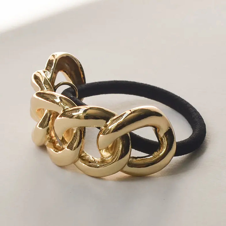 Chic Gold Chain Link Hair Tie - Elegant Ponytail Holder