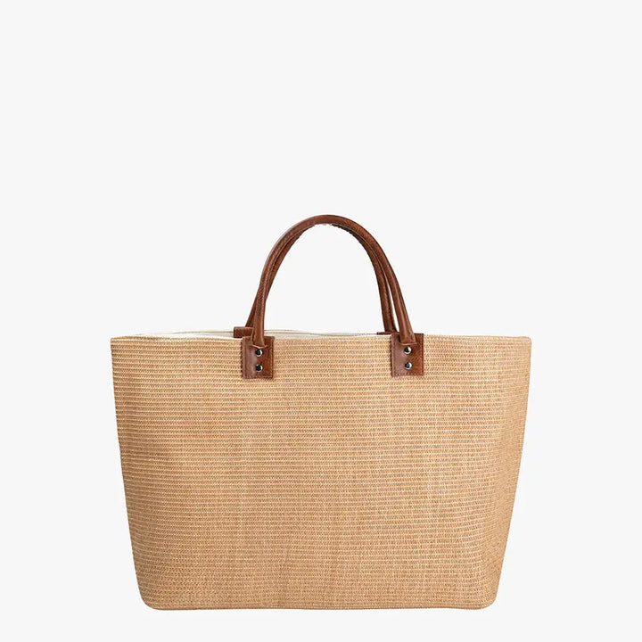 Large Straw Tote - Dark