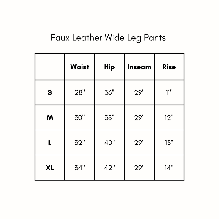 Faux Leather Wide Leg Pants - Dark Chocolate