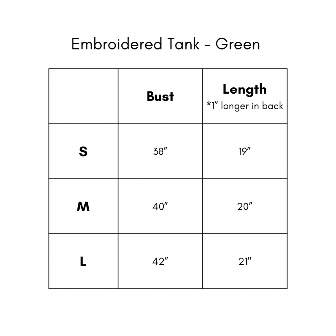 Embroidered Tank - Green