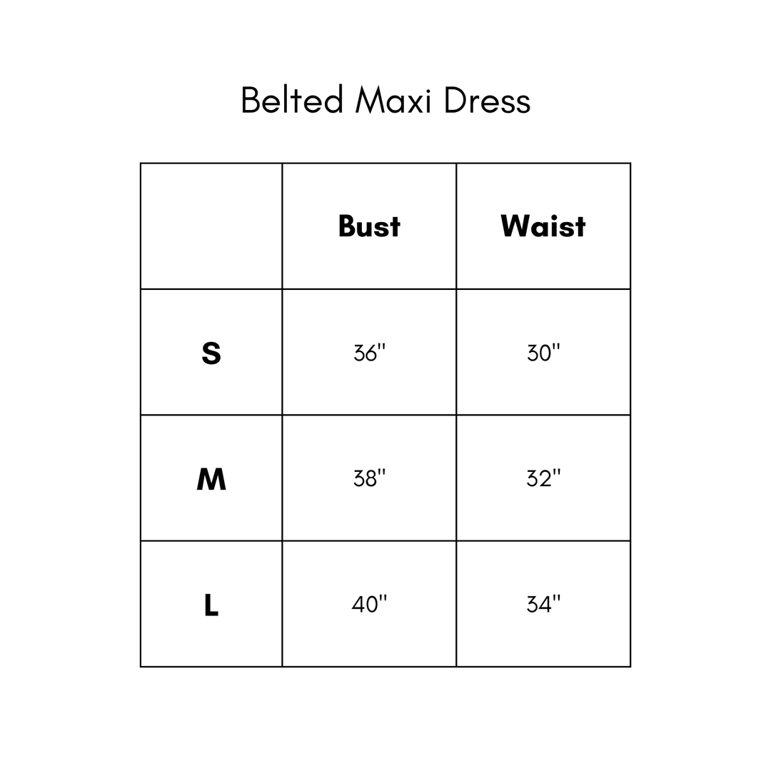 Belted Maxi Dress - Green