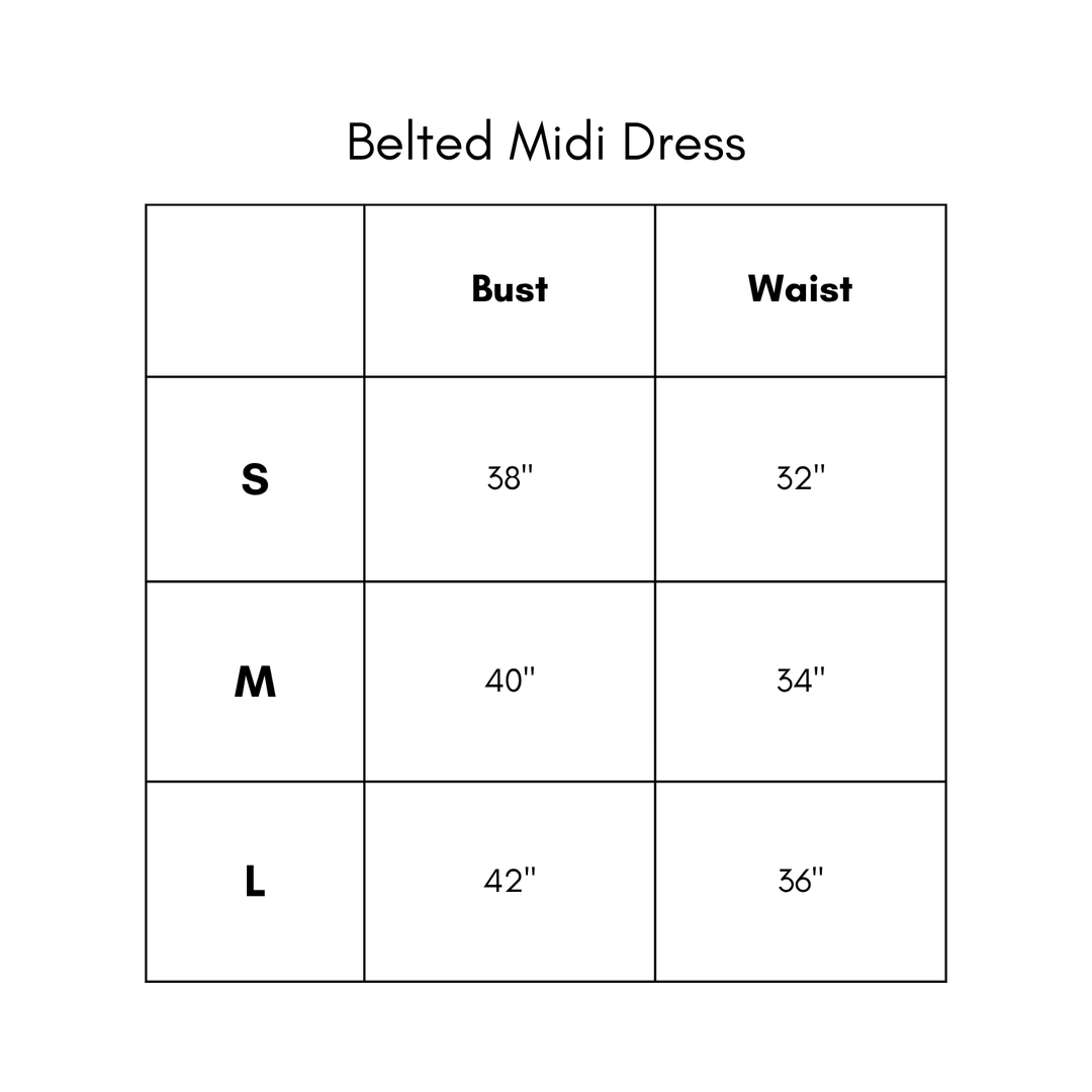 Belted Midi Dress - Dark Green