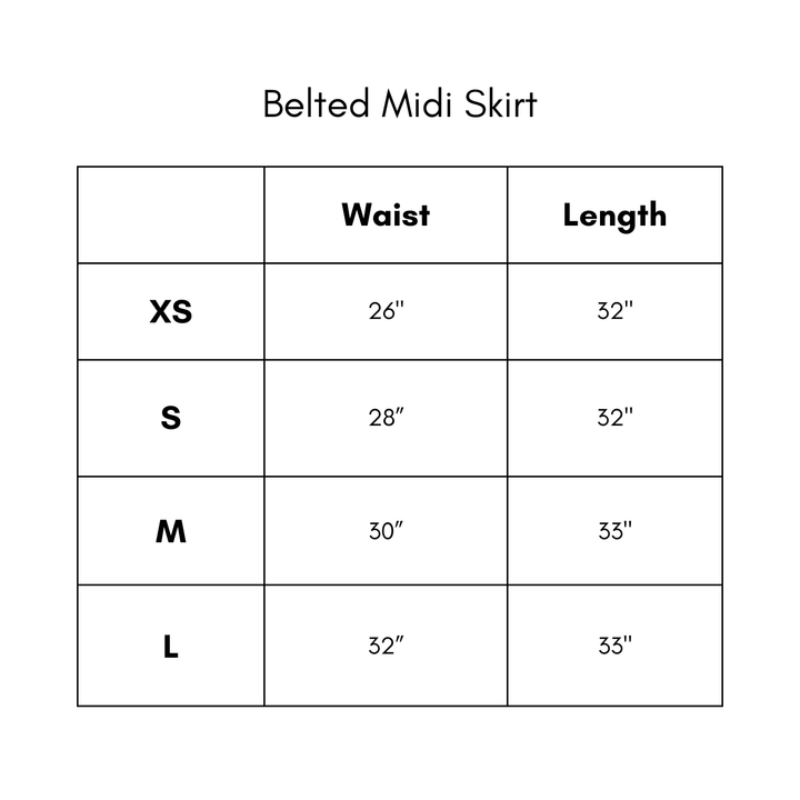 Belted Midi Skirt - White